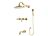 شیر توکار طلایی حمام ست کامل همراه با دوش توکار و شاور دستی