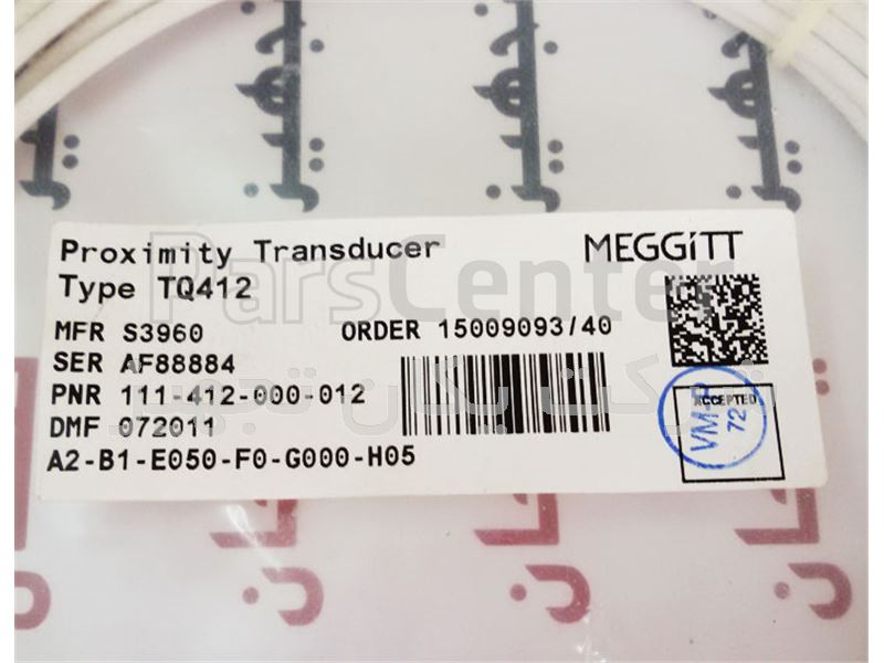 فروش و تامین پراب و سنسور وایبرومتر 012-000-412-111 Vibro-Meter Meggitt proximity sensor TQ412