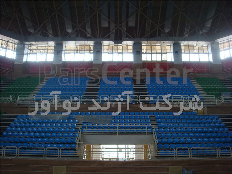 صندلی تماشاگران آبی رنگ آژندنوآور قروش صندلی ورزشگاهی و استادیومی