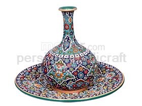 Pots and plates with a height of 25 cm ceramic or enamel technique on clay relief