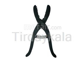 Plastic ear tag applicator for two piece ear tag