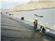 leaching pond construction using geomembrane