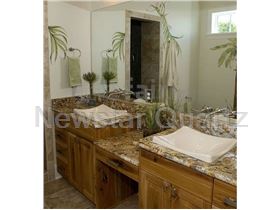 Delicate Quartz Vanity Top for Star Hotel Project