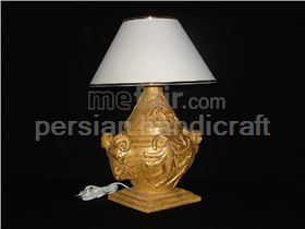Cow with golden glazed earthenware lamp design