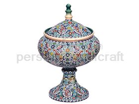 One tablespoon chocolate base ceramic enamel with enamel art or relief